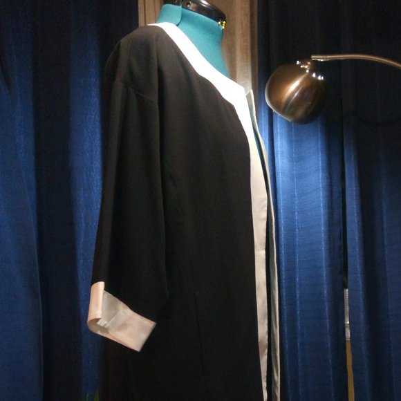 Spiegel Black & White Duster Jacket OverCoat Sz 10 NWT - Picture 6 of 12